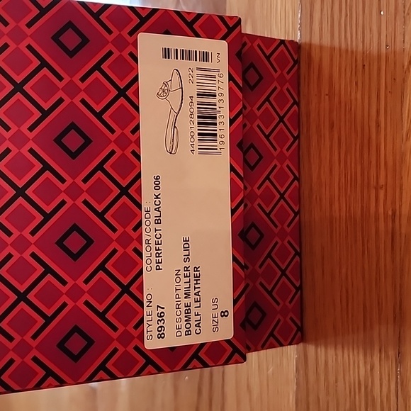 NIB Tory Burch Miller Bombay Slides, black, size 8 - Picture 4 of 4